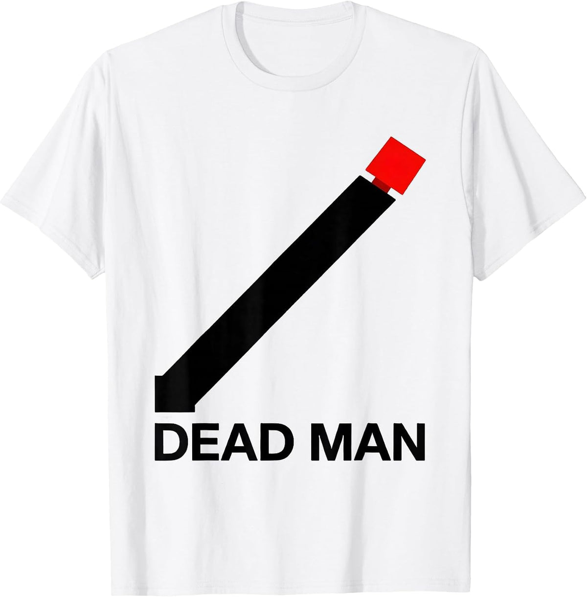 Men's DEAD MAN Funny Construction Worker Contractor Gag Gift T-Shirt - White