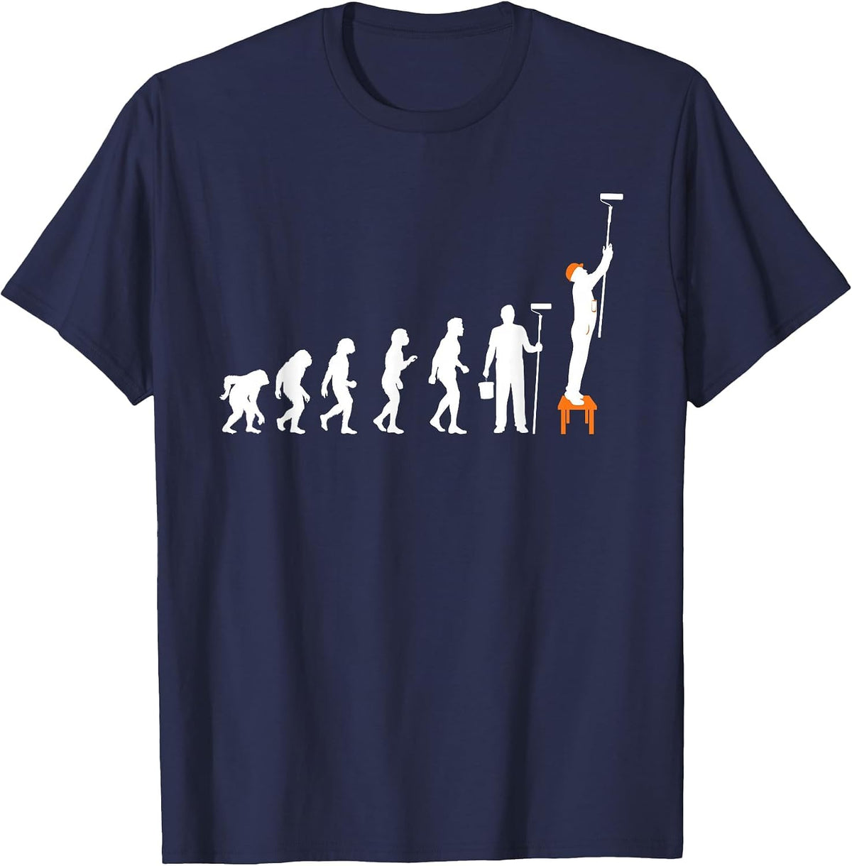 Painter Evolution - House Decorator Designer Worker Painting T-Shirt - Navy Blue