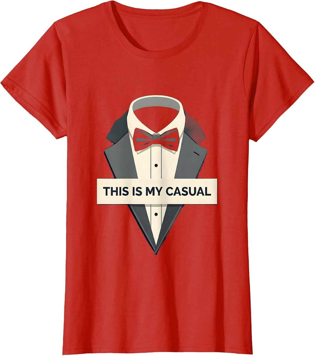 This Is My Casual Tuxedo Graphic Design T-Shirt - Red