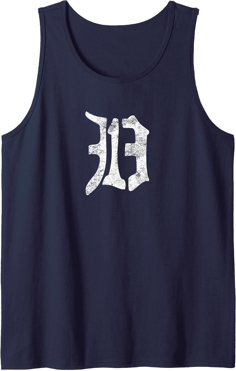 Detroit 313 Shirt Vintage Old English D Area Code Michigan Tank Top - Navy Blue