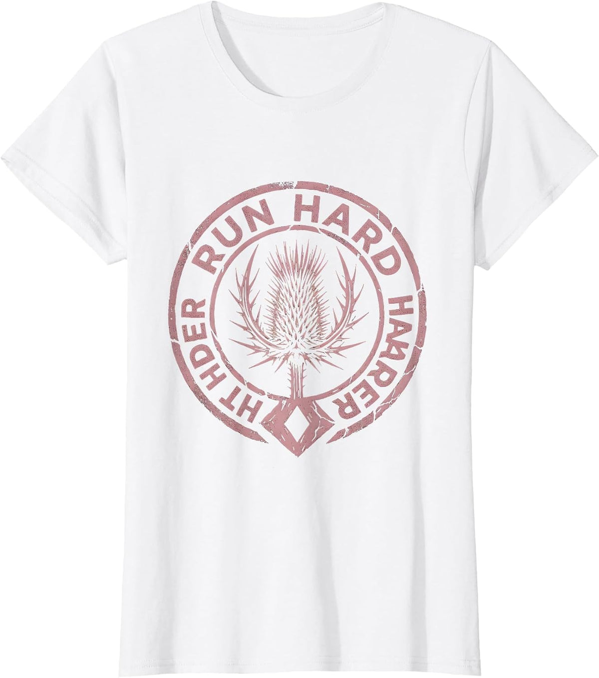 Run Hard Hit Harder Rugby Design T-Shirt - White