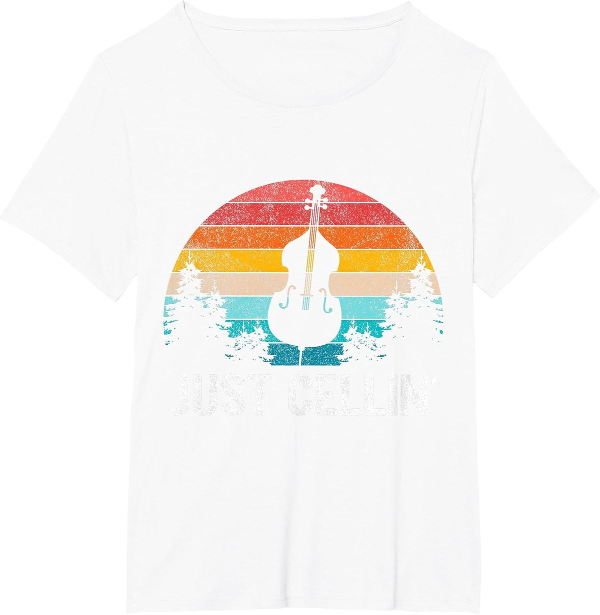 Just Cellin Funny Cello Cellist Orchestra Musician Retro T-Shirt - White