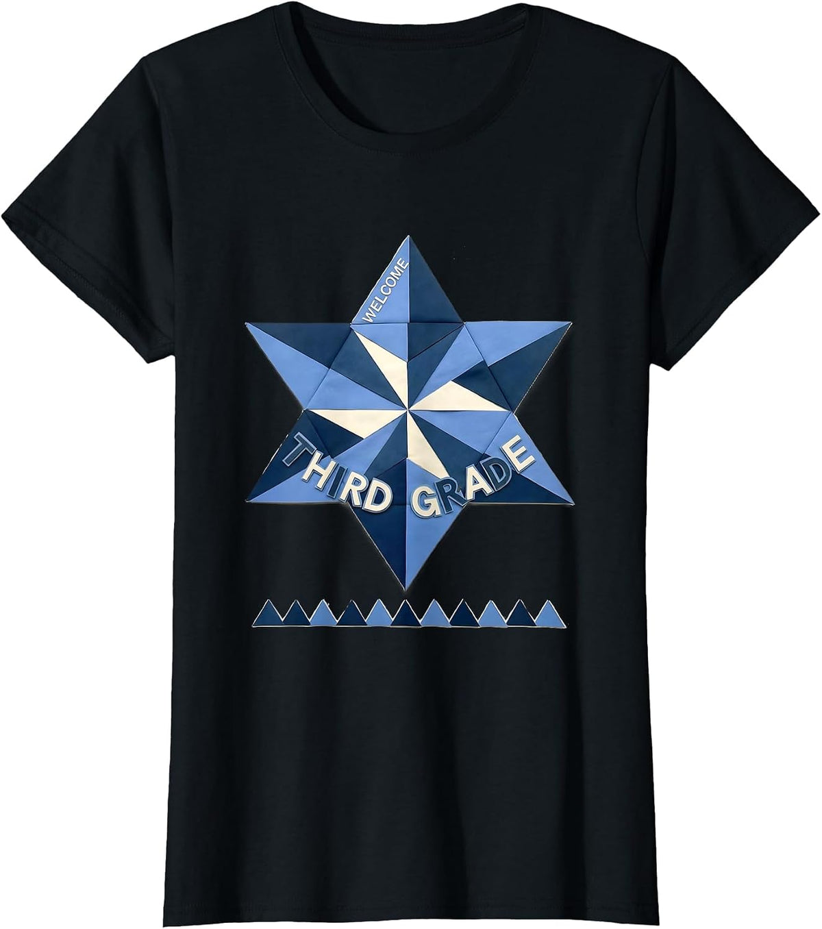 Welcome, Third Grade Quilt Block Patchwork Back To School T-Shirt - Black