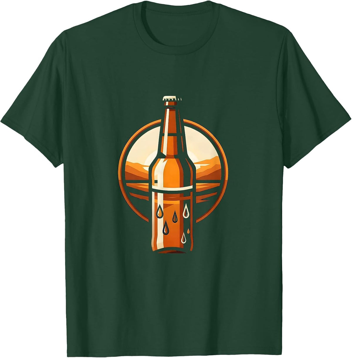 Men's Live Like Charlie Cold Beer Bottle Graphic T-Shirt - Dark Green