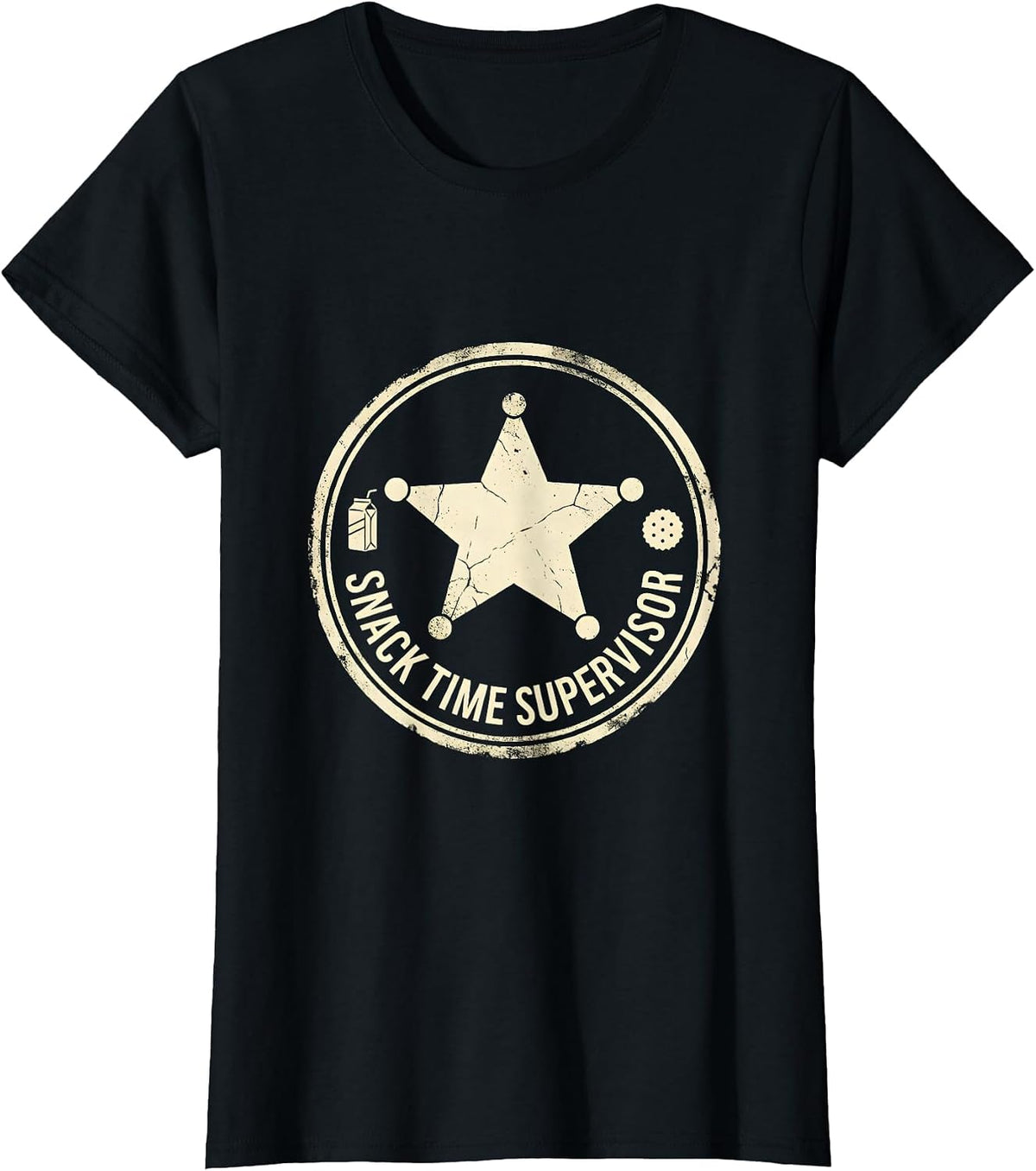 Snack Time Supervisor Preschool Teacher Design T-Shirt - Black