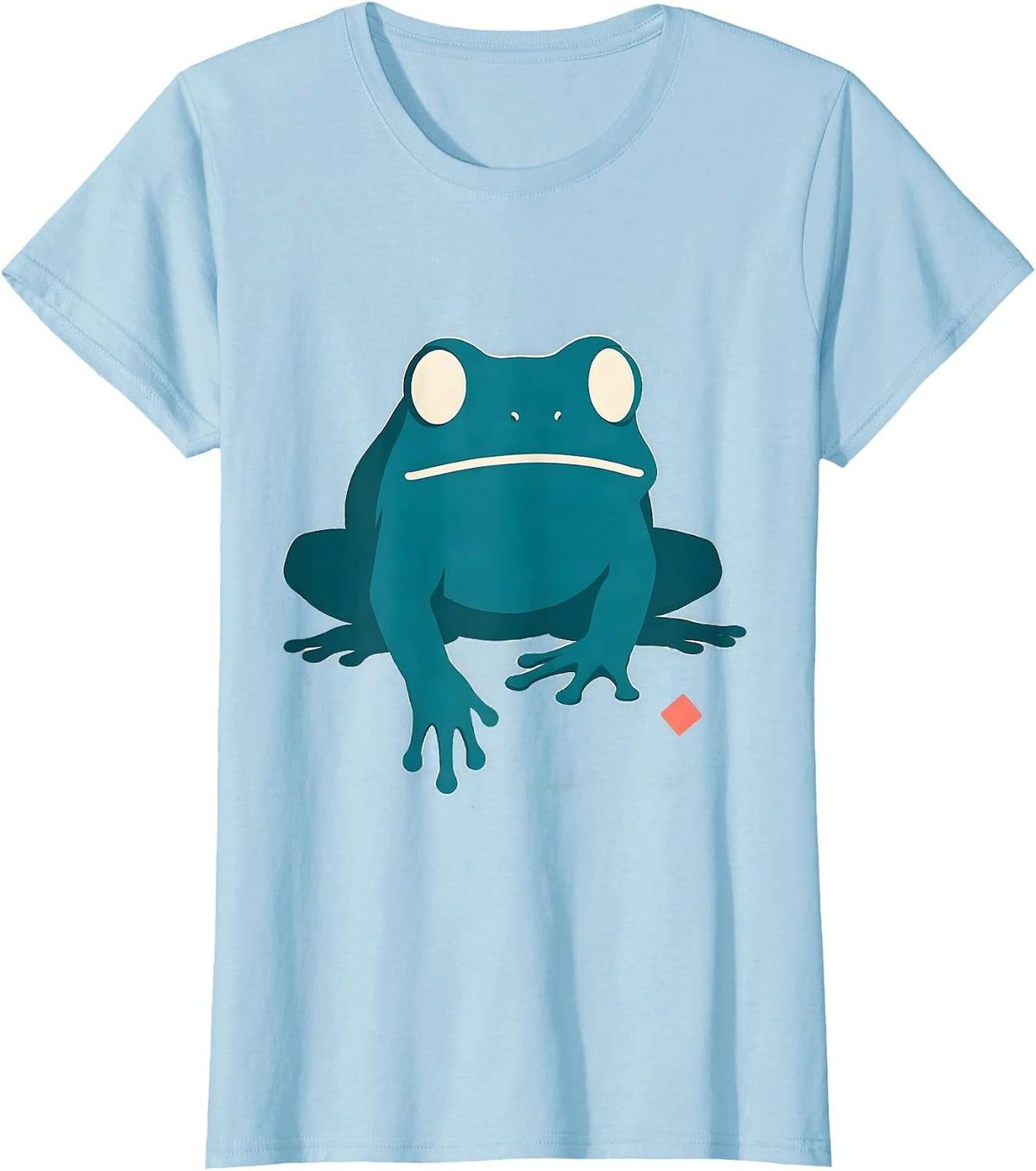 Squat Frog Flat Vector Absurdist Humor T-Shirt - Baby Blue