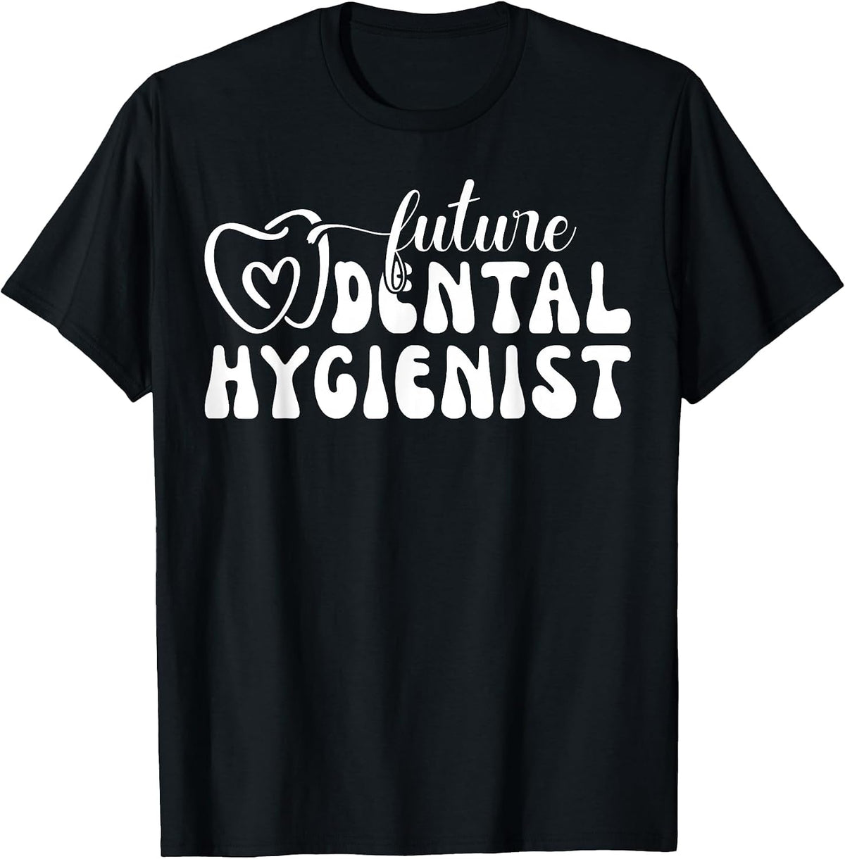 Cute Future Dental Hygienist Heart T-Shirt - Black