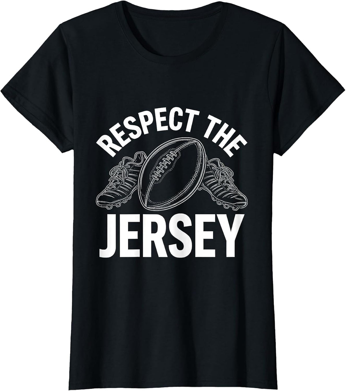 Respect the Jersey Rugby Fan Design T-Shirt - Black