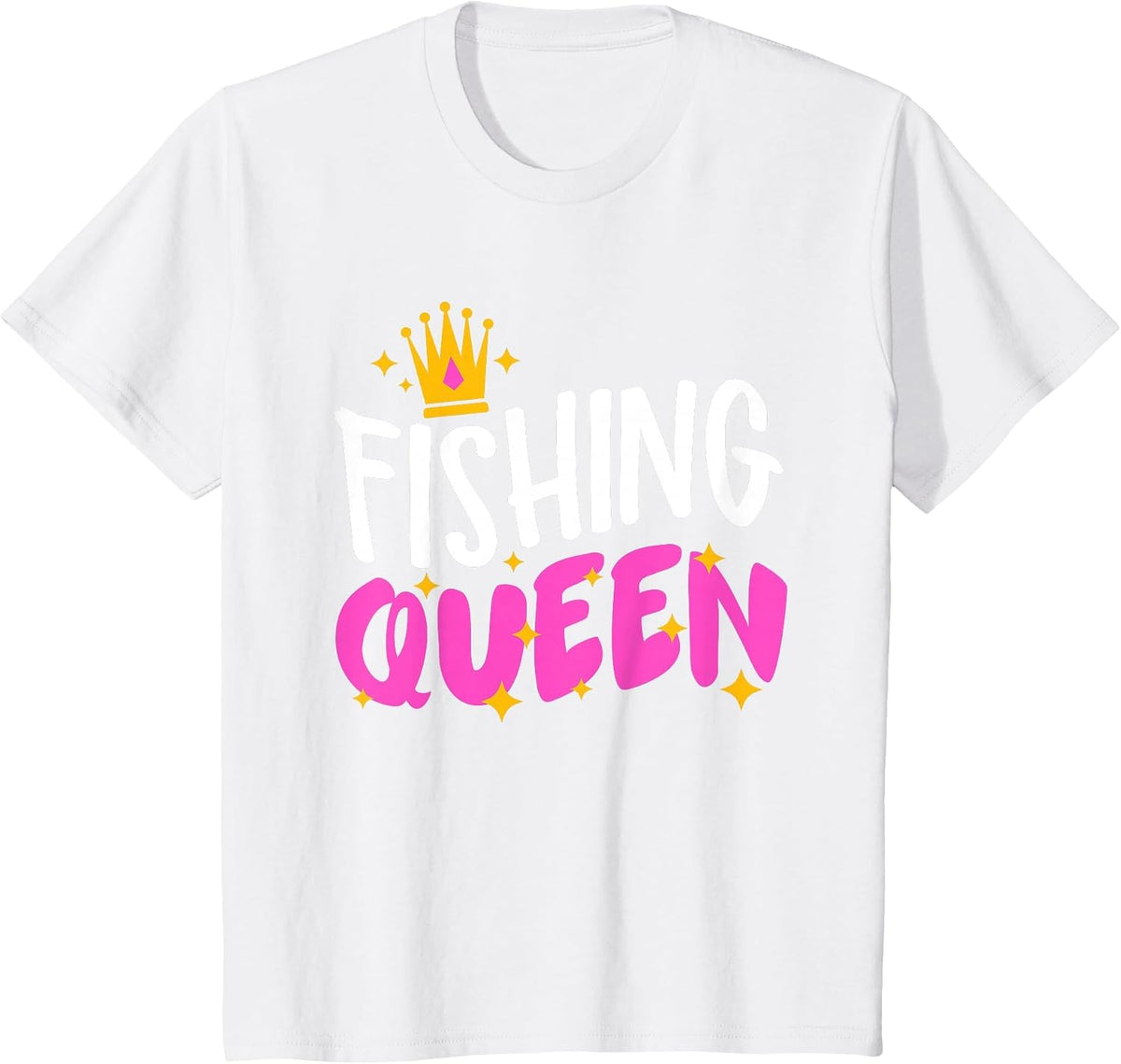 Fishing Queen Funny Fisherman Aquatic Enthusiast Women T-Shirt - White
