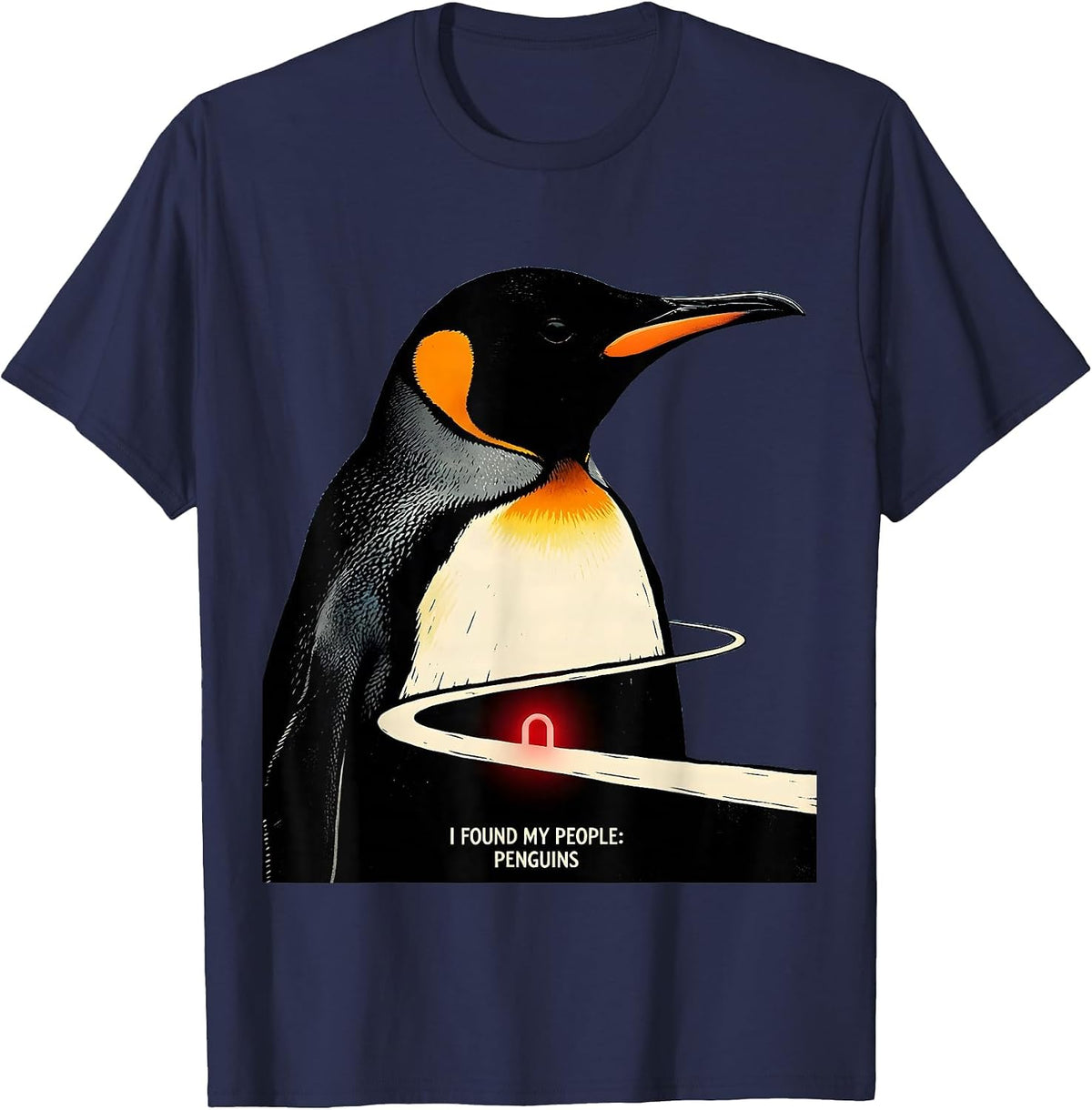 Men's I Found My People Penguins Funny Christmas Penguin Lover T-Shirt - Navy Blue