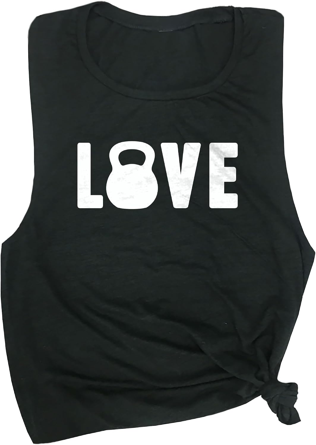 Love Kettlebell Women's Workout Muscle Tee - Sleeveless Active Wear, Graphic Yoga and Gym Top, Comfortable Workout Tank Top