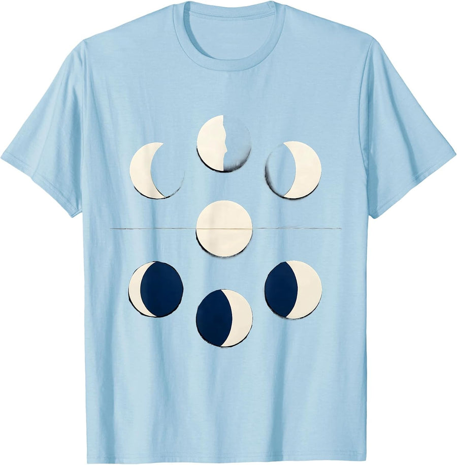 Men's Lunar Ladder Geometric Astronomy Gift T-Shirt - Baby Blue