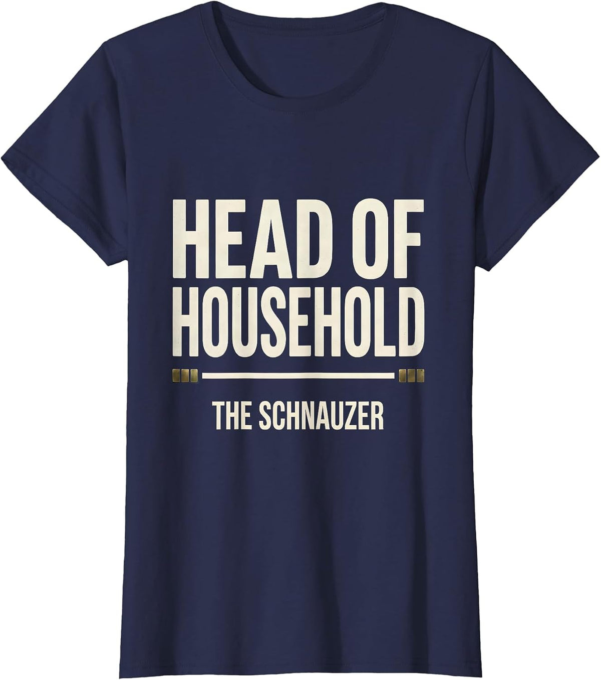 Women's Head Of Household The Schnauzer Funny Miniature Schnauzer T-Shirt - Navy Blue