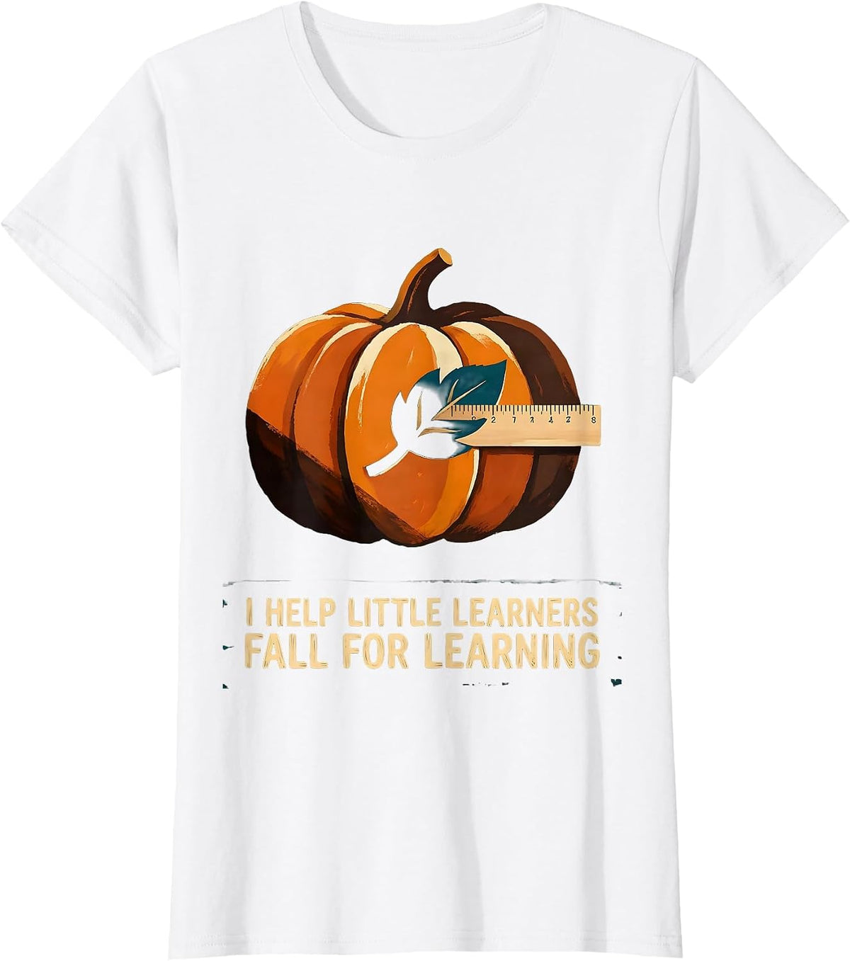 I Help Little Learners Fall For Learning Teacher T-Shirt - White