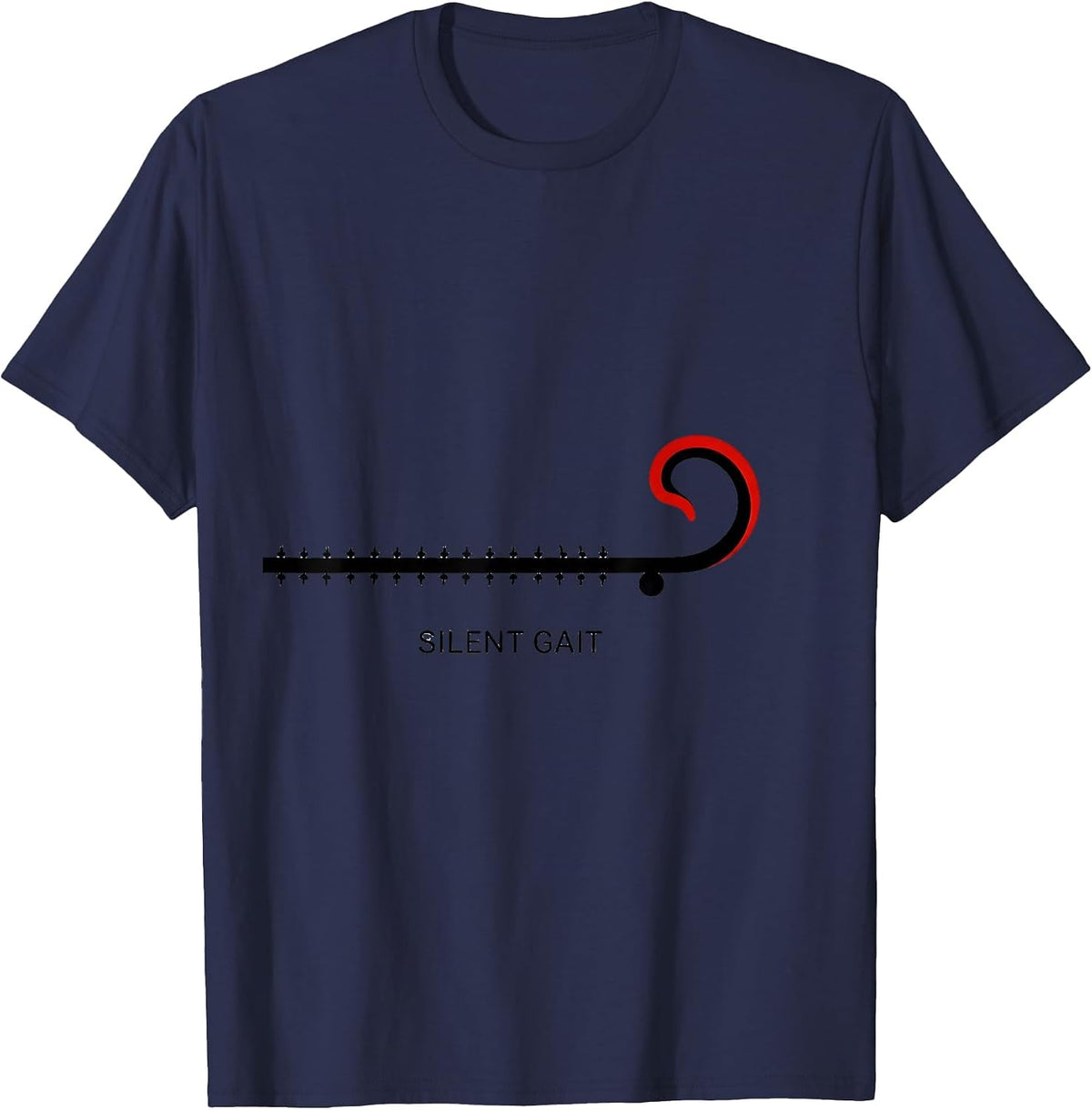 Men's Silent Gait Funny Physical Therapist Christmas Rehab Humor T-Shirt - Navy Blue