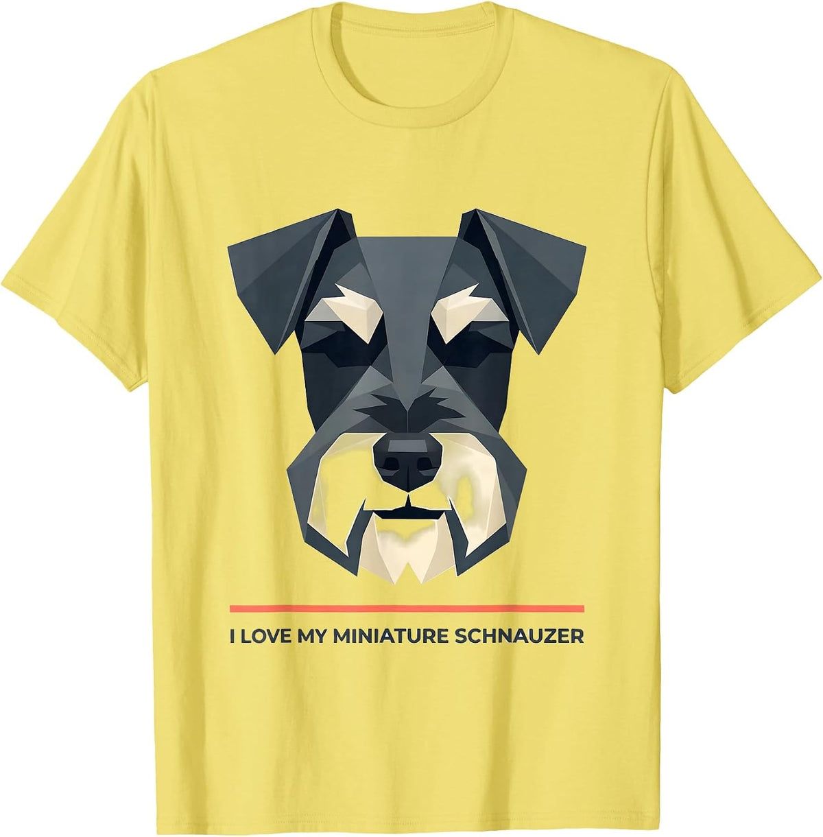 Men's I Love My Miniature Schnauzer Funny Schnauzer Mama Dog Lover T-Shirt - Lemon Yellow