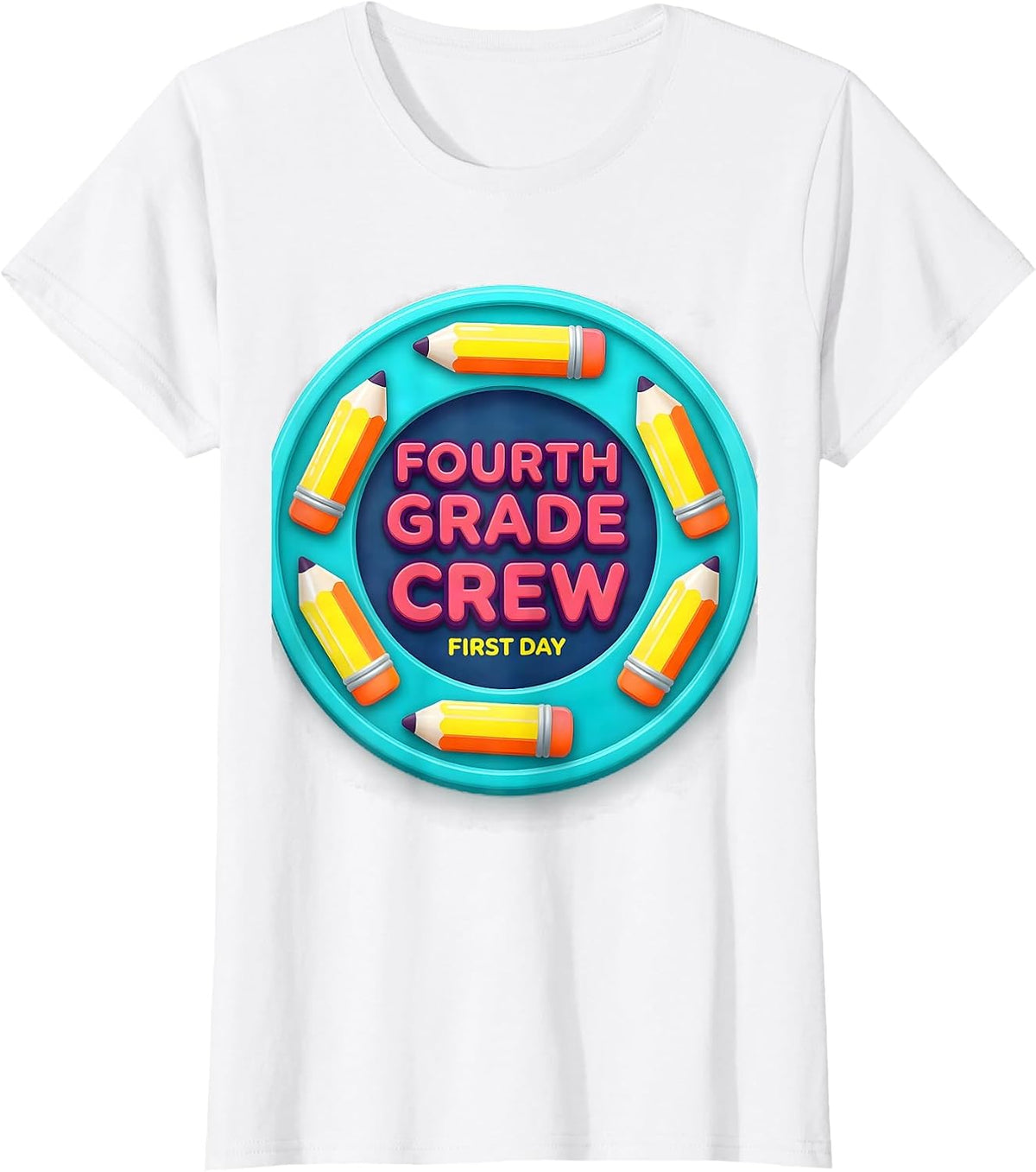 Fourth Grade Crew First Day Back To School Teacher Student T-Shirt - White
