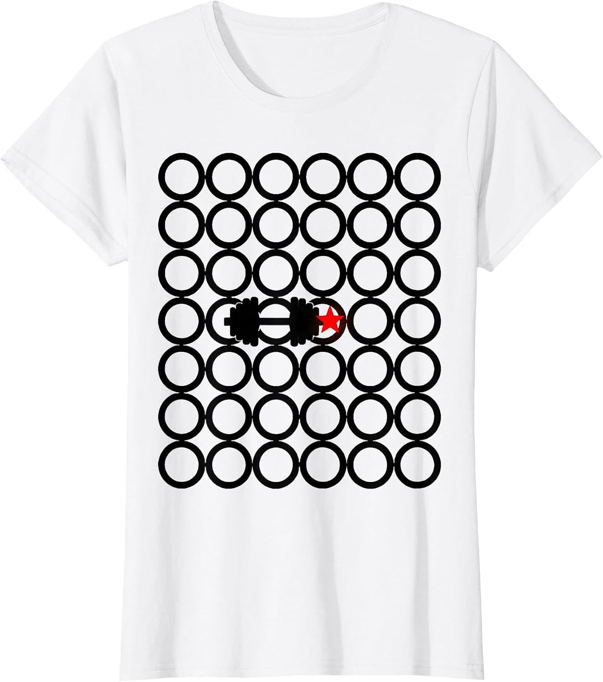 Women's Loaded Ring Grid Funny Gym Workout Christmas Novelty T-Shirt - White
