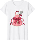 Women's Apron Chef Wielding Oversized Spatula Graphic T-Shirt - White