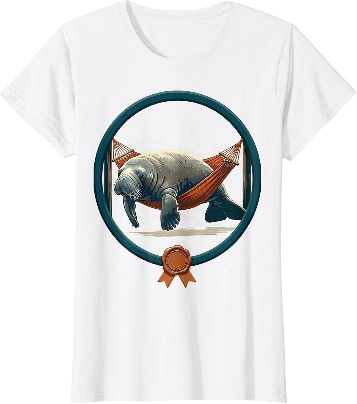 Manatee Slack Hammock Humor Sea Animal Lover Novelty T-Shirt - White