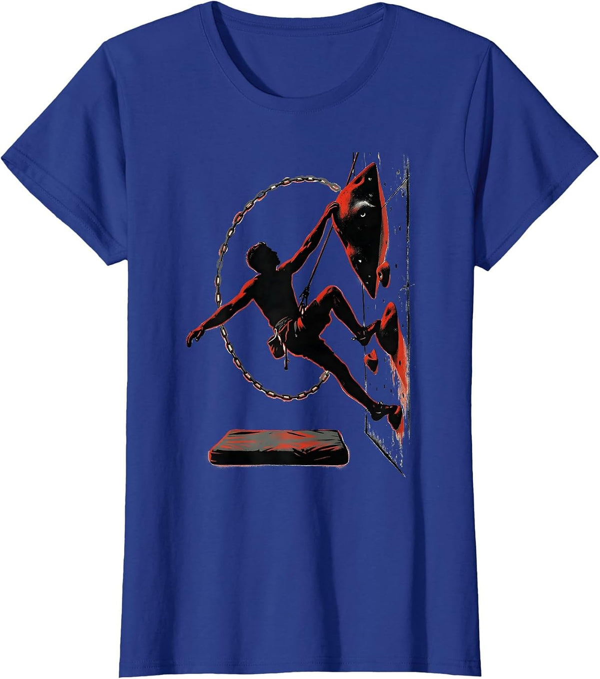Women's Climbing Silhouette Bouldering Enthusiast Humor T-Shirt - Royal Blue