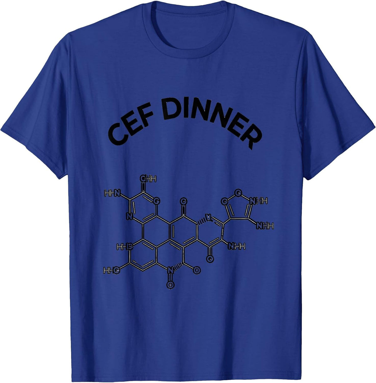 Men's Cef Dinner Thin-Line Cephalosporin Molecule Chemistry Pharma T-Shirt - Royal Blue