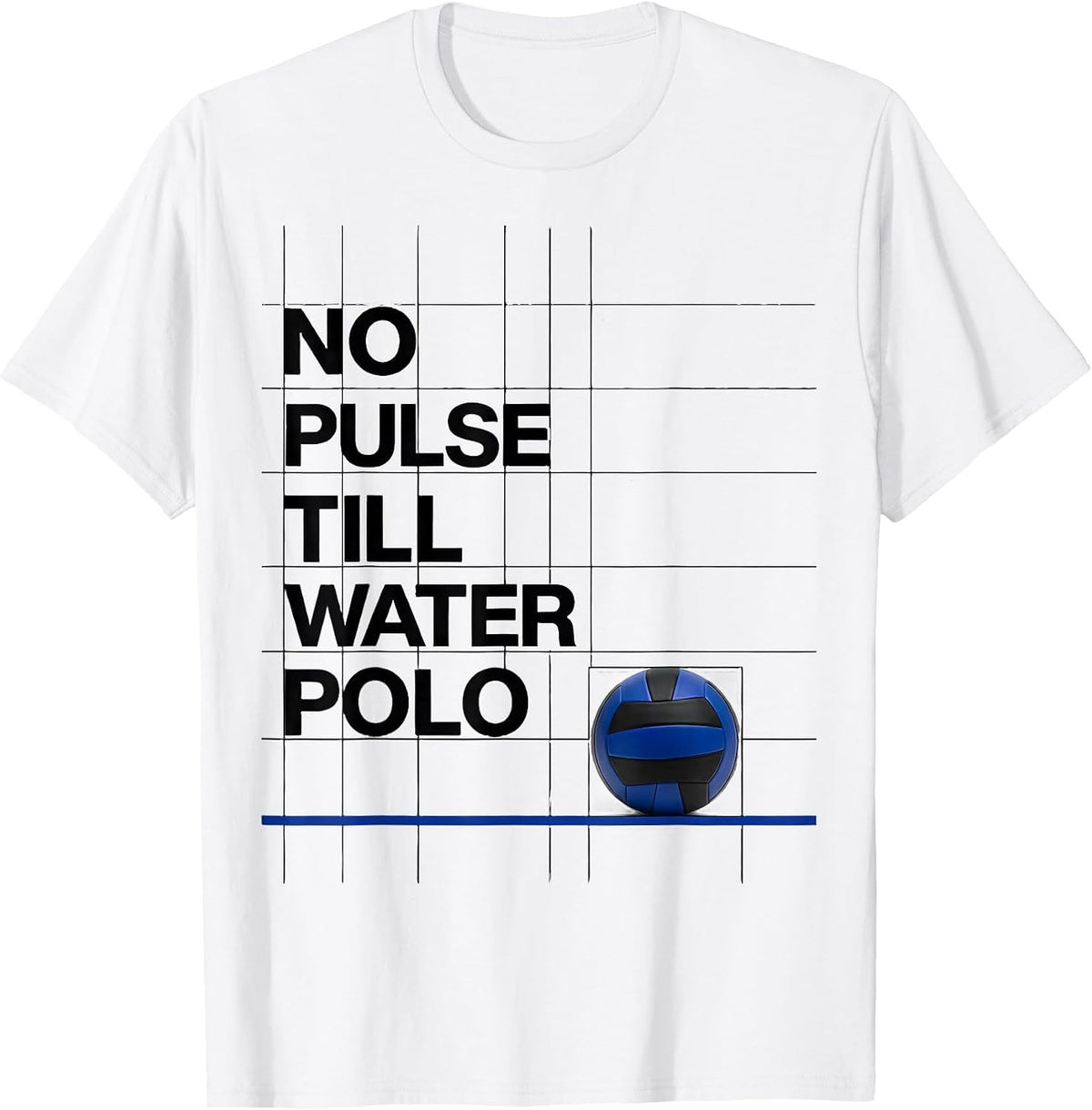 Men's No Pulse Till Water Polo Hobbyist Passion Humor Gift T-Shirt - White