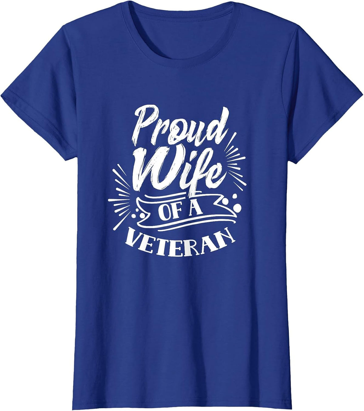 Proud Wife of A Veteran African American Black Military Us T-Shirt - Royal Blue