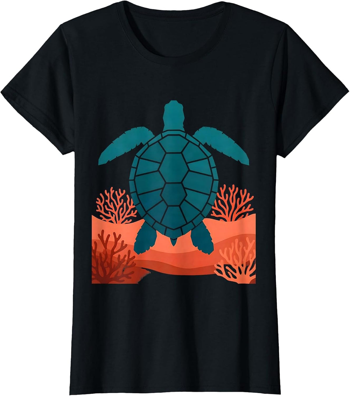 Brazil Sea Turtle Coral Reef Ocean Graphic T-Shirt - Black