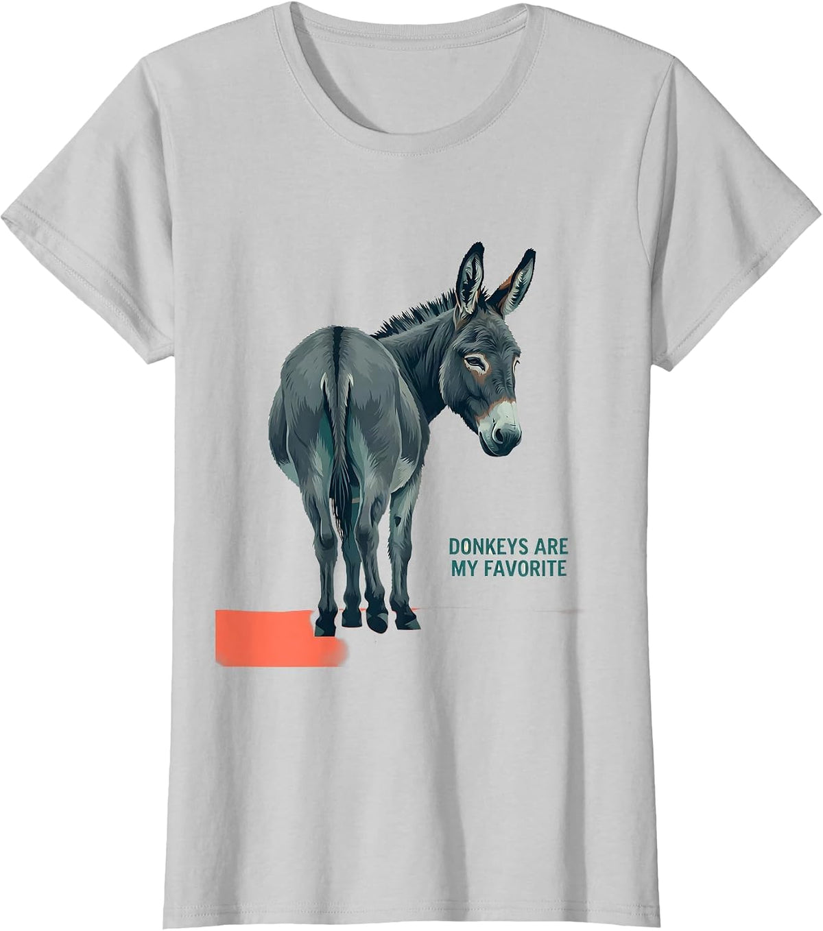 Donkeys Are My Favorite Funny Quirky Farm Animal Humor T-Shirt - Silver Grey