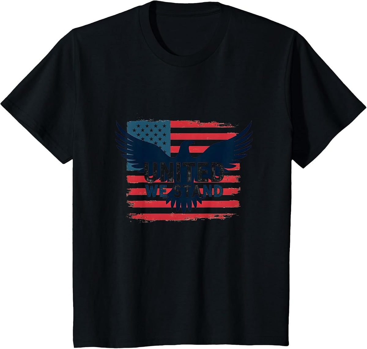 Mademark American Flag & USA Pride T-Shirt - Black-united We Stand American Flag Eagle Patriotic Emblem