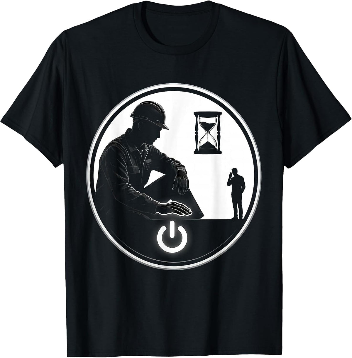 Men's Tech Support Badge Sarcastic IT Worker Humor T-Shirt - Black