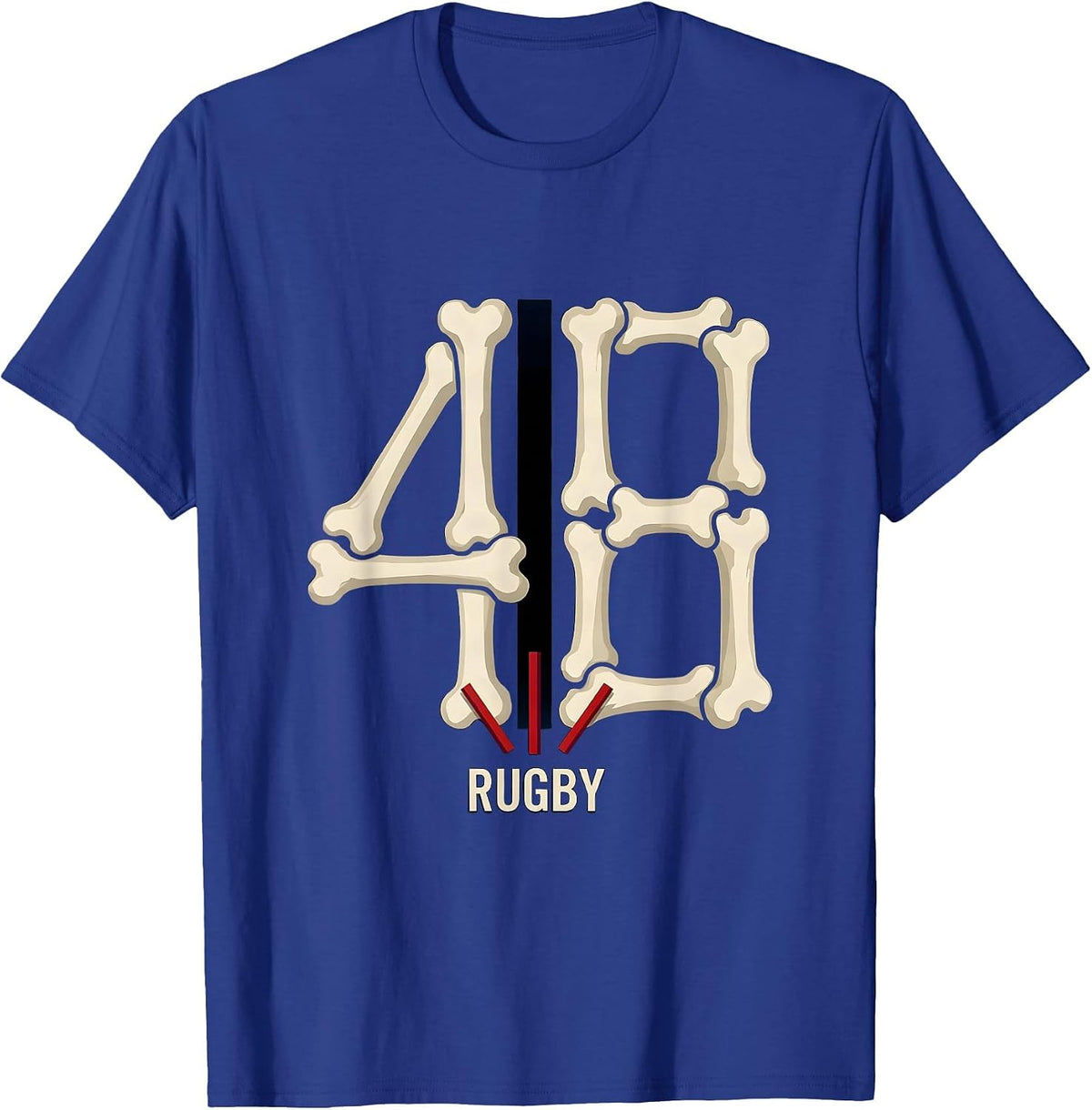 Men's 48 Rugby Custom Vintage Varsity Jersey Number Sports Tribute T-Shirt - Royal Blue