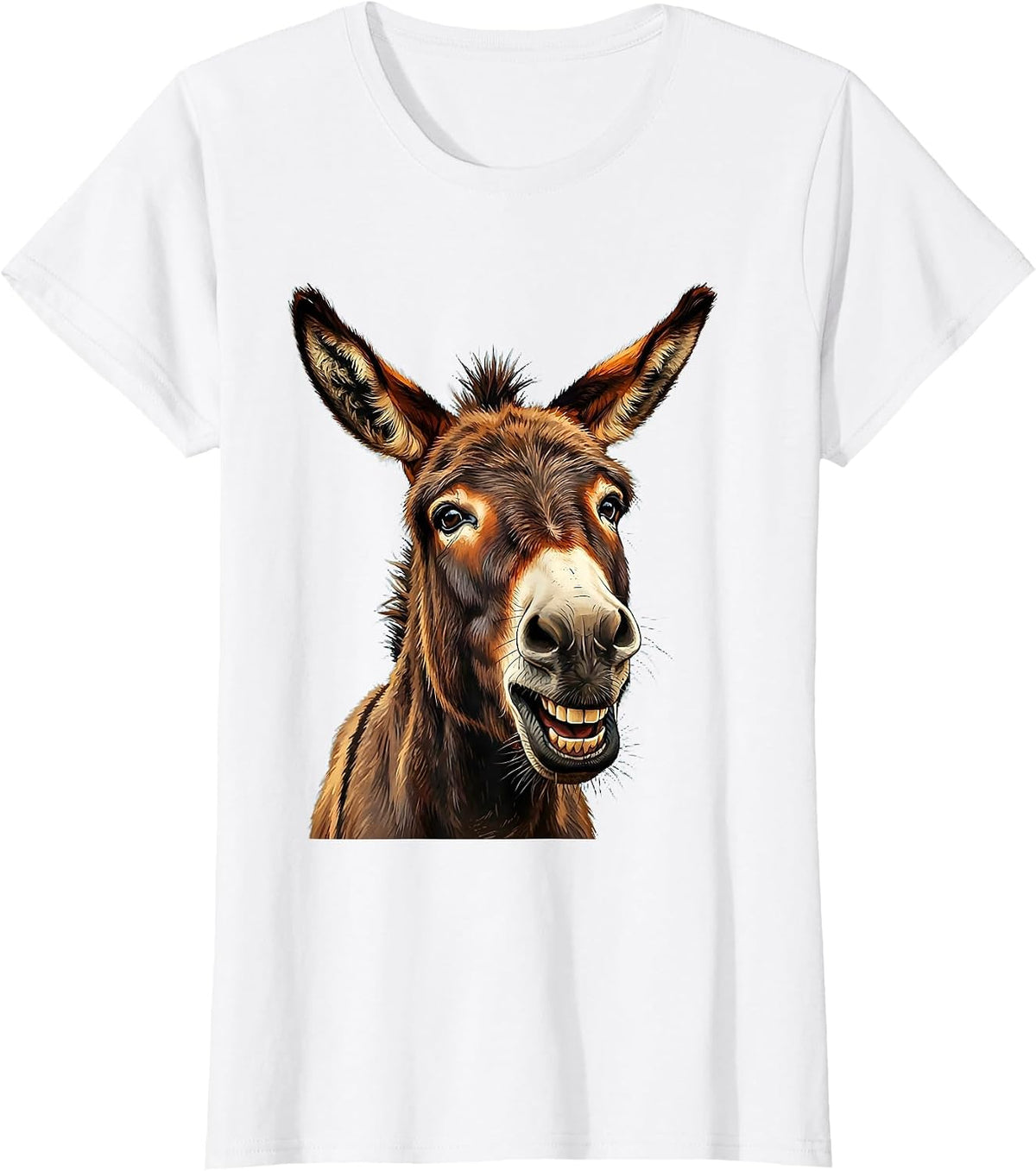 Smart Donkey Face Funny Animal Lover Humor T-Shirt - White