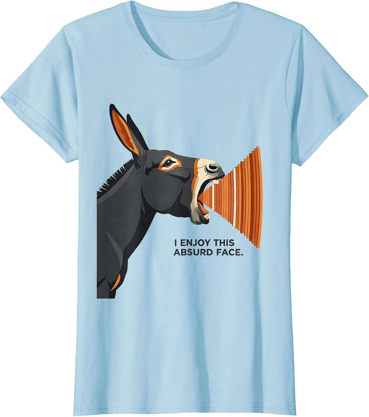 Women's I Enjoy This Absurd Face Funny Donkey Costume Meme Humor T-Shirt - Baby Blue