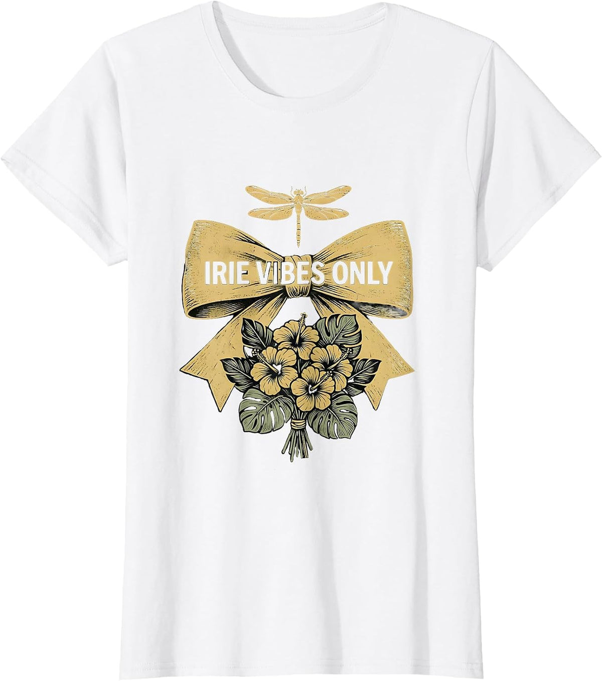 Irie Vibes Only Jamaican Reggae Design T-Shirt - White