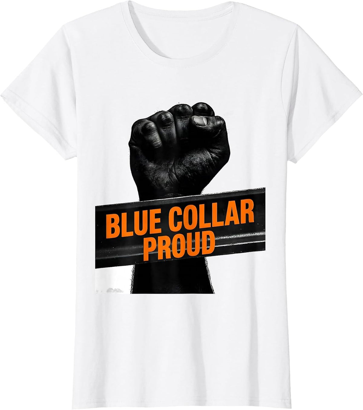 Blue Collar Proud Labor Day Solidarity Design T-Shirt - White