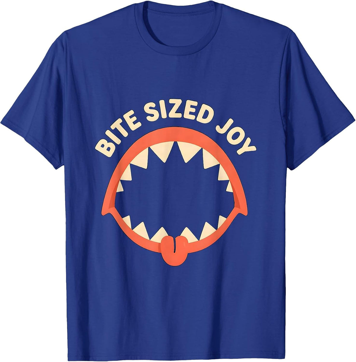 Men's Bite Sized Joy Funny Shark Lover Wildlife Ocean Animal Humor T-Shirt - Royal Blue