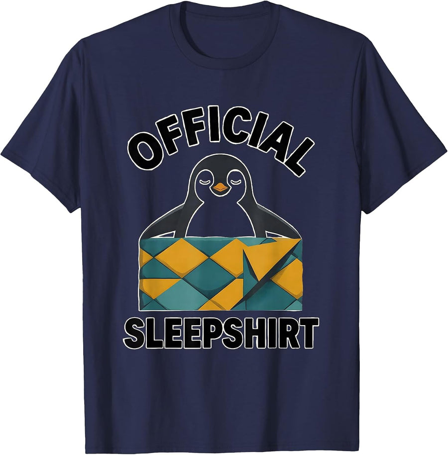 Official Sleepshirt Funny Penguin Pajama Animal Lover T-Shirt - Navy Blue
