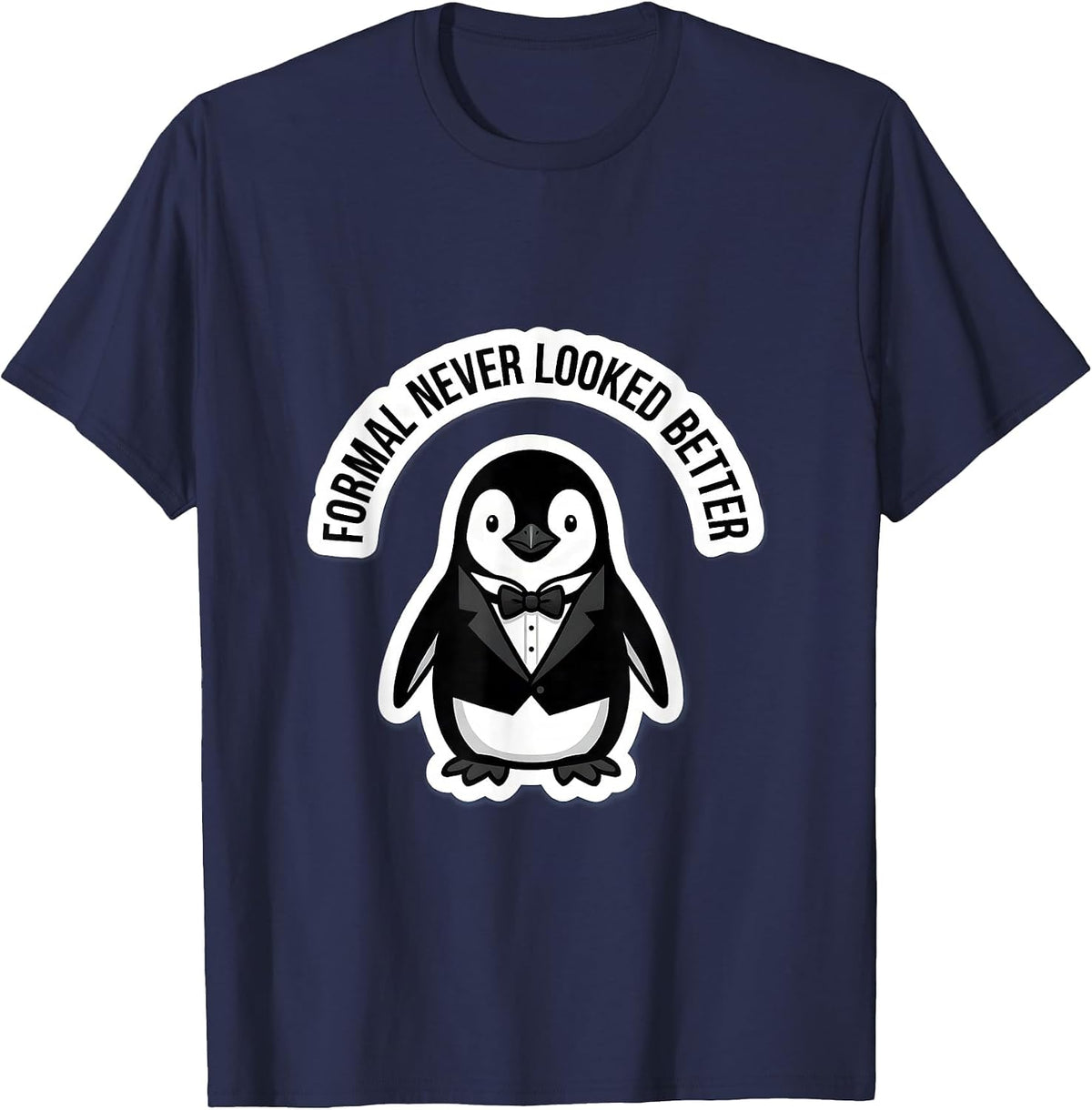 Men's Formal Never Looked Better Tuxedo Design T-Shirt - Navy Blue