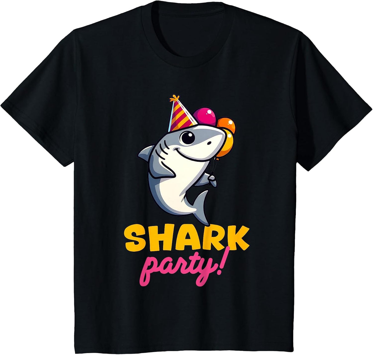 Cool Shark Party Birthday Beach Funny Shark T-Shirt - Black
