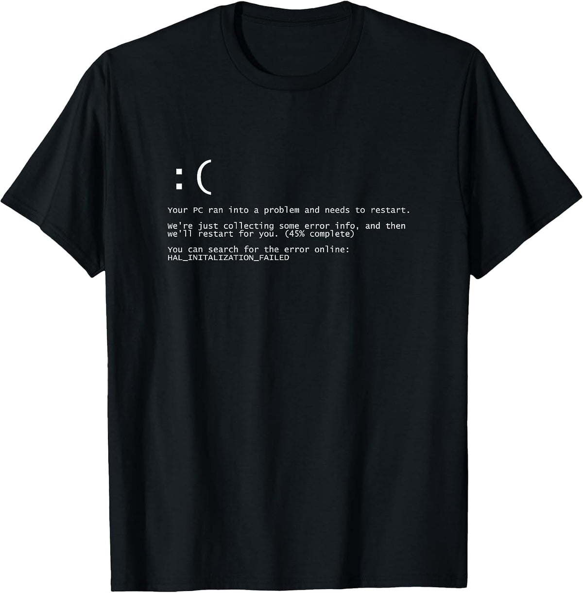 BSOD Death Screen T-Shirt Blue T-Shirt - Black