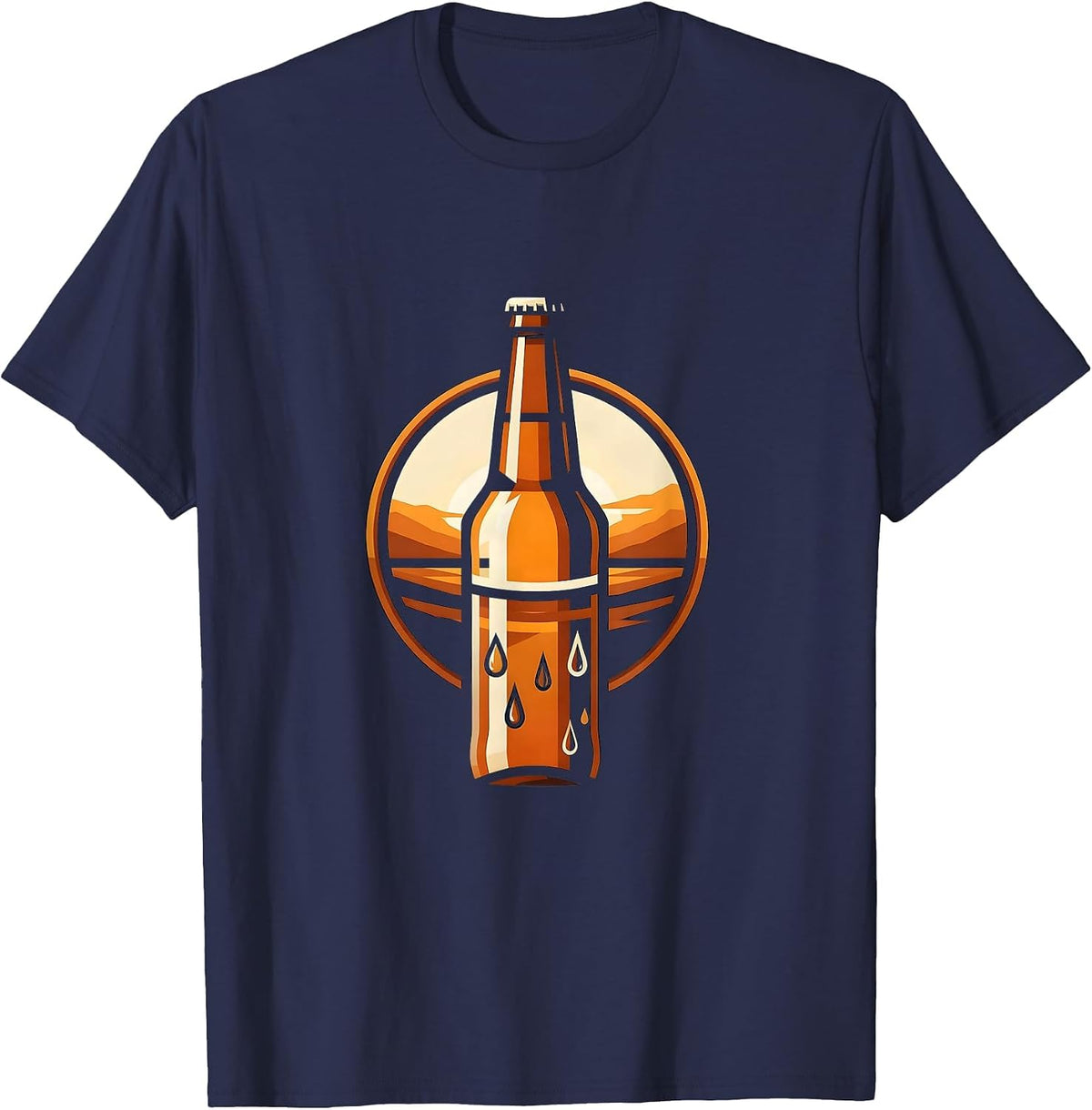 Men's Live Like Charlie Cold Beer Bottle Graphic T-Shirt - Navy Blue