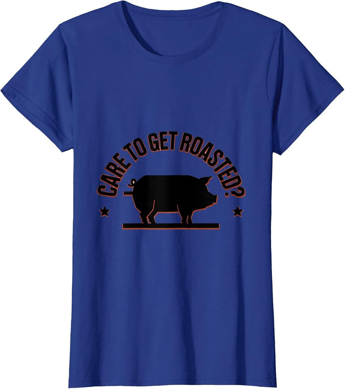 Women's Care To Get Roasted? Funny Food Novelty Humor T-Shirt - Royal Blue