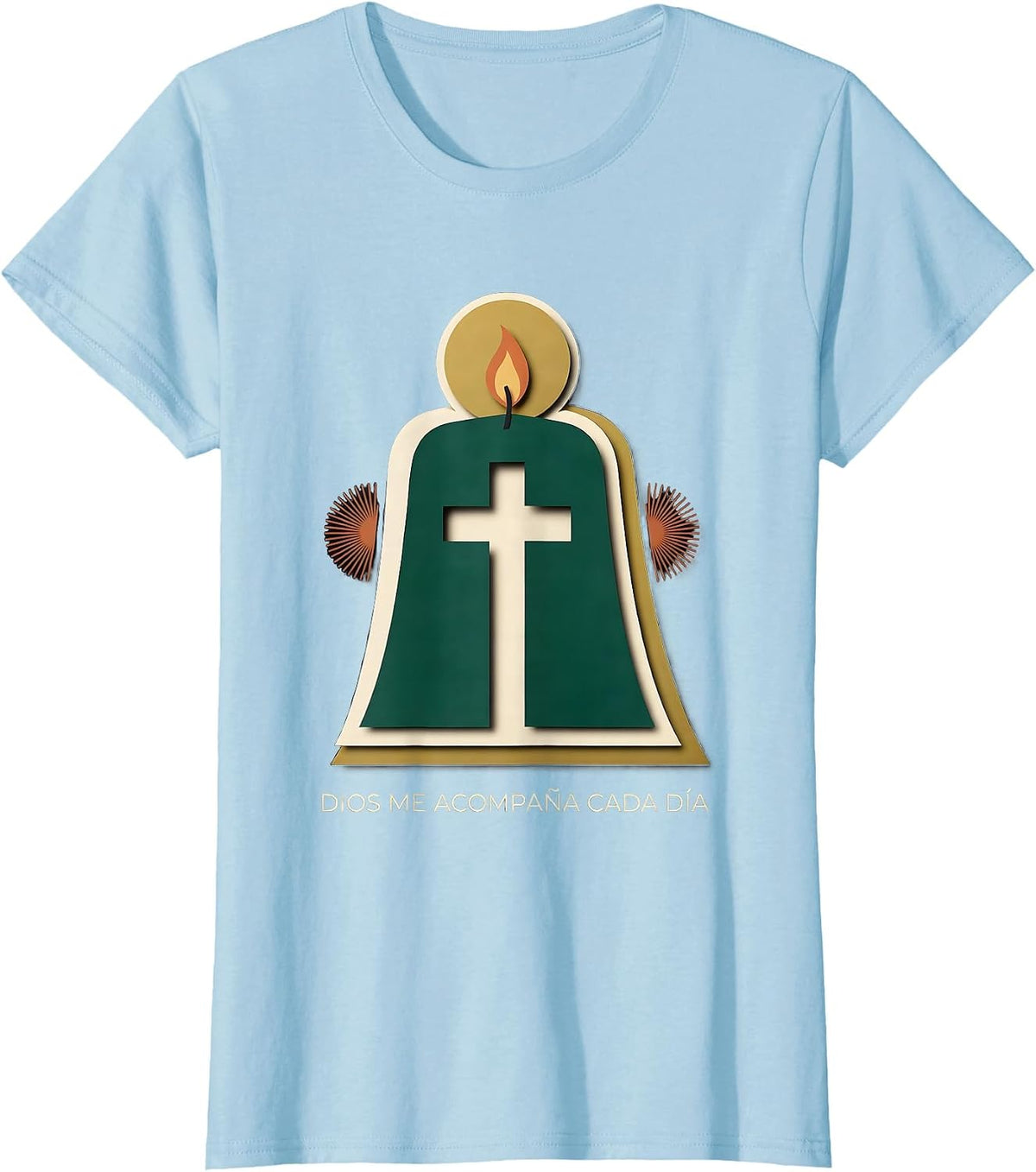 Dios Me Acompaña Cada Día Devotional Spanish Catholic Faith T-Shirt - Baby Blue
