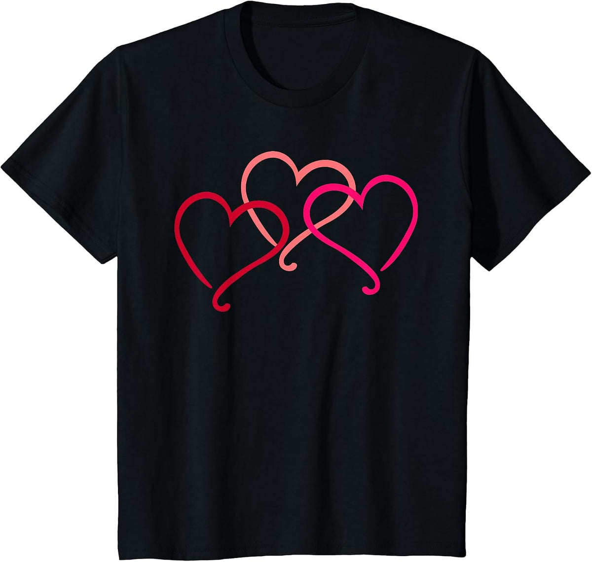 Three Hearts T-Shirt - Black
