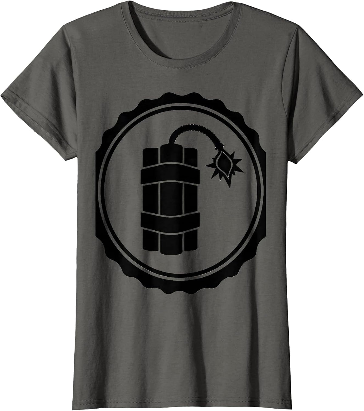 Women's FAFO Lit Fuse Dynamite Graphic Design T-Shirt - Asphalt Grey