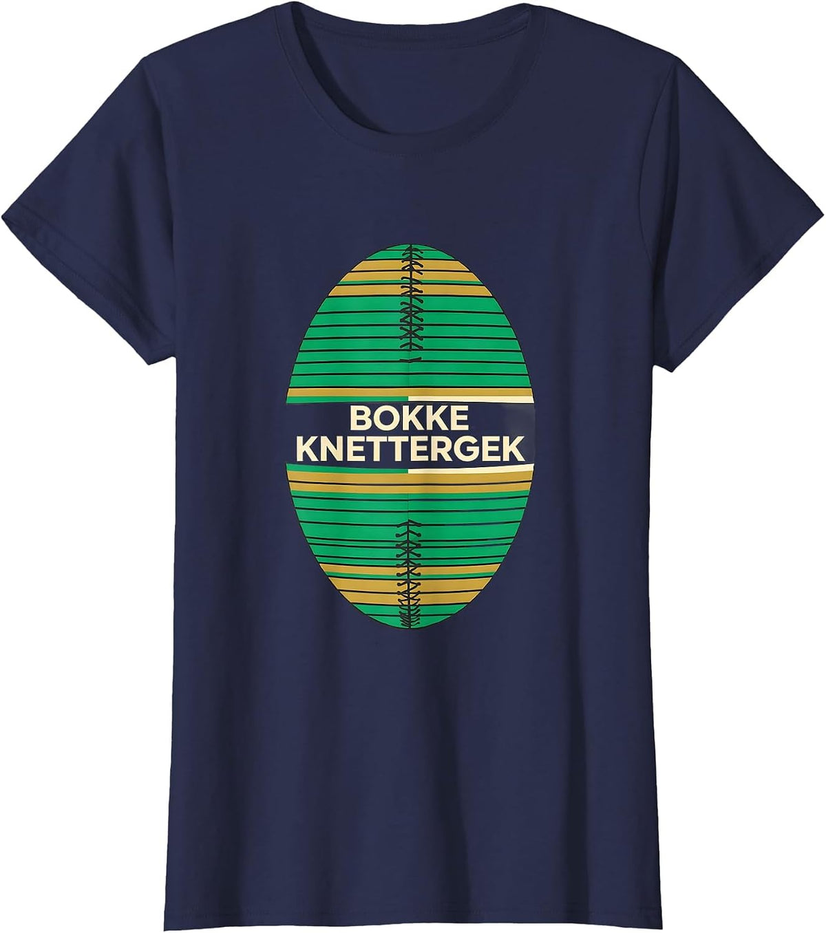 Women's Bokke Knettergek Patriotic South African Rugby Fan Pride T-Shirt - Navy Blue