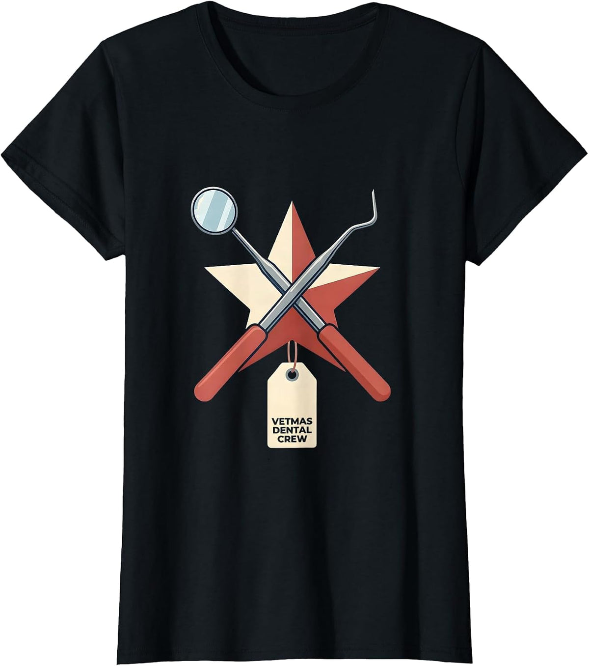 Vetmas Dental Crew Funny Vet Tech Christmas Veterinary Crew T-Shirt - Black