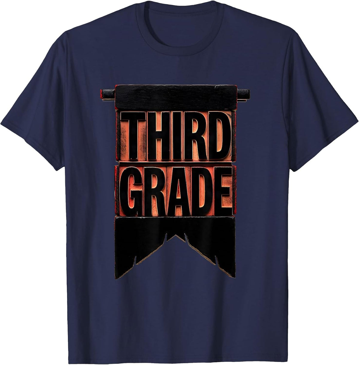 Third Grade Girls Back To School Pennant Flag Third Grade T-Shirt - Navy Blue